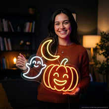 Load image into Gallery viewer, Halloween Neon Sign, Spooky Halloween Neon Sign, Halloween Party Neon Sign Multicolor
