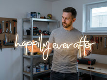 Load image into Gallery viewer, Happily ever after neon sign, wedding decor neon sign, happily neon signs
