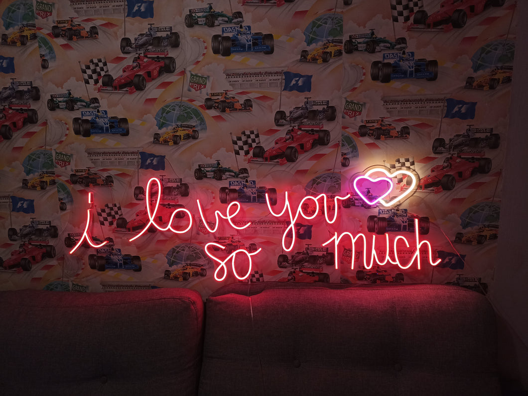 I love you so much neon sign mural ostin