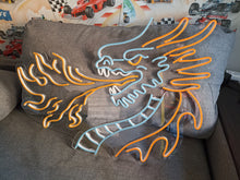 Load image into Gallery viewer, Dragon head neon sign, dragon neon light, neon dragon sign, neon dragon head, LED dragon sign, dragon wall light, neon dragon lamp, dragon head LED sign, glowing dragon sign, neon fantasy sign
