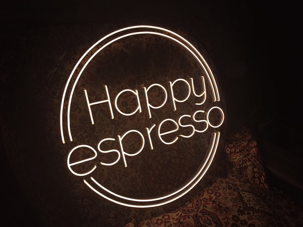 Happy espresso neon sign