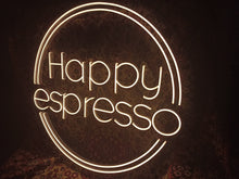 Load image into Gallery viewer, Happy espresso neon sign, coffee neon sign, espresso neon light
