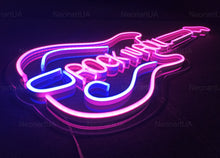 Load image into Gallery viewer, Guitar Neon Sign , Guitar Gifts neon sign, rock music Neon Sign, rock n roll Neon Sign, Music Lover Gift, Guitarist Gifts
