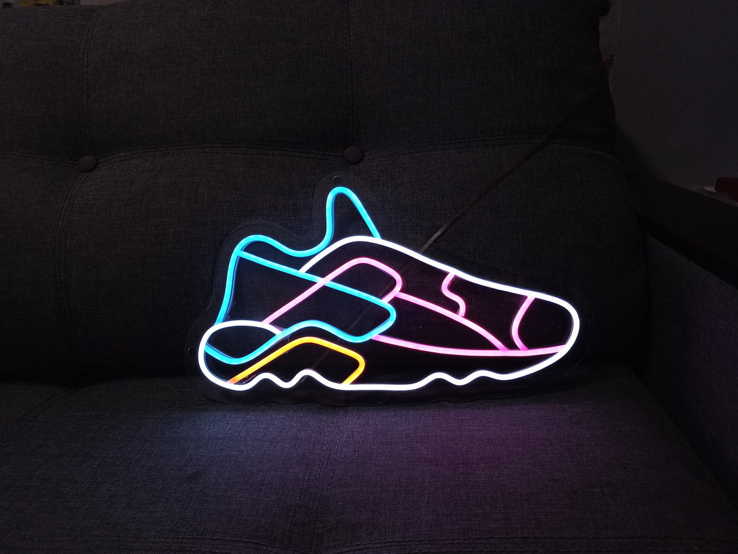 Neon sport Shoe Sign, Sneaker Neon Sign, Neon sports shoe signage, Athletic footwear neon sign, Neon sneaker logo, Running shoe neon light