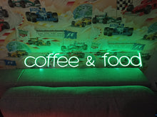 Load image into Gallery viewer, Coffee and food neon sign, coffee neon sign, street food neon sign, food neon, neon sign kitchen, Restaurant Neon, neon sign for a snack bar
