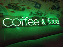 Load image into Gallery viewer, Coffee and food neon sign, coffee neon sign, street food neon sign, food neon, neon sign kitchen, Restaurant Neon, neon sign for a snack bar
