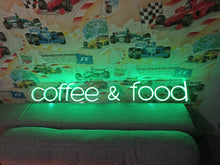 Load image into Gallery viewer, Coffee and food neon sign, coffee neon sign, street food neon sign, food neon, neon sign kitchen, Restaurant Neon, neon sign for a snack bar
