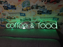 Load image into Gallery viewer, Coffee and food neon sign, coffee neon sign, street food neon sign, food neon, neon sign kitchen, Restaurant Neon, neon sign for a snack bar

