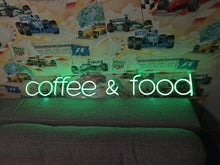 Load image into Gallery viewer, Coffee and food neon sign, coffee neon sign, street food neon sign, food neon, neon sign kitchen, Restaurant Neon, neon sign for a snack bar
