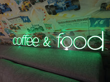 Load image into Gallery viewer, Coffee and food neon sign, coffee neon sign, street food neon sign, food neon, neon sign kitchen, Restaurant Neon, neon sign for a snack bar
