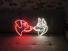 Load image into Gallery viewer, Dog neon sign, Custom Neon Sign Dog Portrait, Husky and ridgeback Neon Sign, Rhodesian Ridgeback Neon Sign, Puppy neon sign, Canine neonsign
