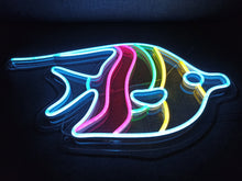 Load image into Gallery viewer, Fish neon sign, Neon fish sign, Neon tropical fish sign, Tropical fish LED sign, Tropical fish neon light, Custom neon fish sign, Tropical fish neon art
