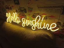 Load image into Gallery viewer, Hello sunshine neon sign, Hello sunshine led light sign, hello gorgeous neon sign, Hello Sunshine neon sign, gift for her neon sign
