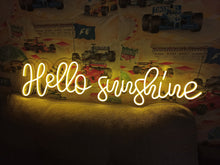 Load image into Gallery viewer, Hello sunshine neon sign, Hello sunshine led light sign, hello gorgeous neon sign, Hello Sunshine neon sign, gift for her neon sign

