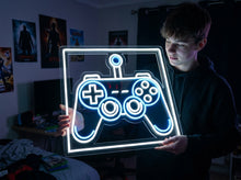 Load image into Gallery viewer, Gaming Controller Neon Sign, Joystick Frame Neon Sign, Gamer Pad Neon Sign
