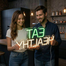 Load image into Gallery viewer, Eat Healthy Neon Sign, Healthy Eating Neon Sign, Eat Well Neon Sign
