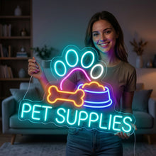 Load image into Gallery viewer, Pet Supplies Neon Sign, Pet Shop Neon Sign, Pet Store Neon Sign
