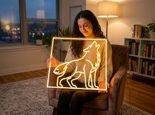 Load image into Gallery viewer, Howling Wolf Neon Sign – Full Moon Glow | Unique Neon Artwork For Forest-Inspired Rooms
