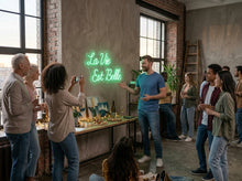 Load image into Gallery viewer, La Vie Est Belle Neon Sign — Romantic French LED Wall Decor for Bedroom &amp; Living Room
