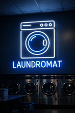 Load image into Gallery viewer, Laundromat neon sign, Washing machine neon sign, Wash and dry neon sign
