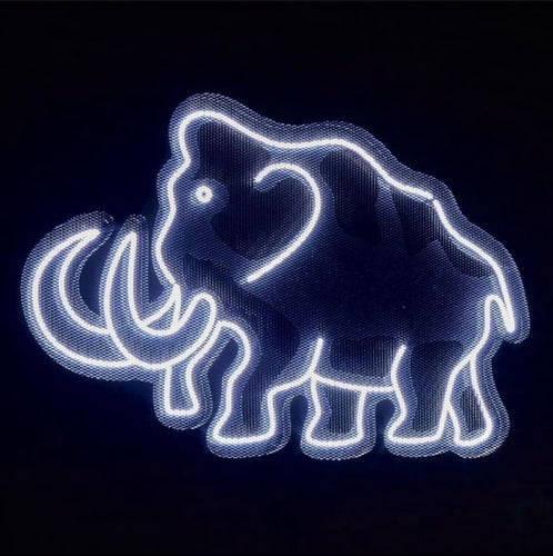 Mammoth neon sign, animal light sign, zoo animal led neon, circus decor led light, elephant sign