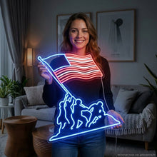 Load image into Gallery viewer, Marine Corps Memorial Neon Sign, Marine Memorial Neon Sign, Tribute Neon Sign turquoise
