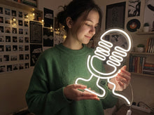 Load image into Gallery viewer, Studio Microphone Neon Sign, Recording Mic Neon Sign, Podcast Mic Neon Sign
