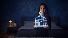Load image into Gallery viewer, Mosque Dome Neon Sign, Crescent Moon Neon Sign, Mosque Silhouette Neon Sign
