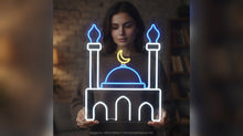 Load image into Gallery viewer, Mosque Neon Sign, Masjid Neon Sign, Islamic Mosque Neon Sign Multicolor
