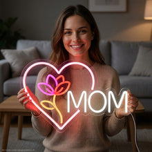 Load image into Gallery viewer, Mother's Day Neon Sign, Happy Mother's Day Neon Sign, Mom Celebration Neon Sign White
