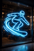 Load image into Gallery viewer, Mountain Rider neon sign, Flying Boarder neon sign, Slope Surfer neon sign
