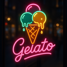 Load image into Gallery viewer, Ice Cream Neon Sign, Ice Cream gelato Led Sign Summer vibes neon sign, Frozen delights neon sign
