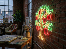 Load image into Gallery viewer, Apple Tree Neon Sign, Apple Orchard Neon Sign, Fruit Tree Neon Sign
