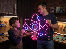 Load image into Gallery viewer, Atom - LED Neon Sign, Molecule neon sign, molecule neon light, human molecule led sign 35in
