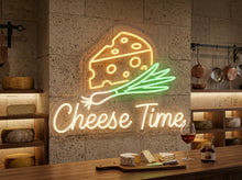 Load image into Gallery viewer, Cheese Neon Sign, Cheese Time Neon Sign, Cheese And Onion Neon Sign

