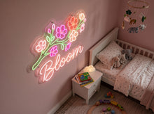 Load image into Gallery viewer, Bloom Neon Sign, Floral Branch Neon Sign, Blossom Quote Neon Sign
