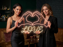 Load image into Gallery viewer, Love Neon Sign, Hand Heart Neon Sign, Heart Hands Neon Sign
