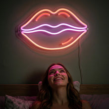 Load image into Gallery viewer, Lips Neon Sign, Kiss Lips Neon Sign, Lip Shape Neon Sign
