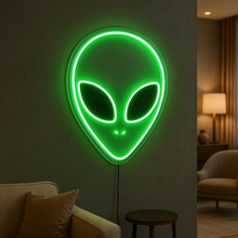 Load image into Gallery viewer, Alien Head Neon Sign, Grey Alien Neon Sign, Extraterrestrial Neon Sign
