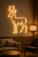 Load image into Gallery viewer, Gazelle Silhouette neon sign, Horned Antelope neon sign, Safari Antelope neon sign
