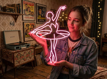 Load image into Gallery viewer, Ballerina Neon Sign, Ballet Dancer Neon Sign, Ballet Silhouette Neon Sign
