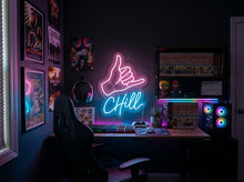 Load image into Gallery viewer, Chill Neon Sign, Chill Hand Sign Neon Sign, Relax Gesture Neon Sign

