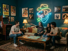 Load image into Gallery viewer, Cowboy Dog neon sign, Western Dog neon sign, Dog With Cowboy Hat neon sign
