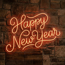 Load image into Gallery viewer, Happy New Year Neon Sign, New Year Party Neon Sign, Celebration Neon Sign Orange
