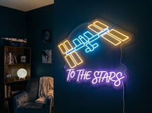 Load image into Gallery viewer, To the Stars neon sign, ISS neon sign, Space station neon sign
