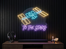 Load image into Gallery viewer, To the Stars neon sign, ISS neon sign, Space station neon sign
