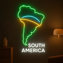 Load image into Gallery viewer, South America map neon sign
