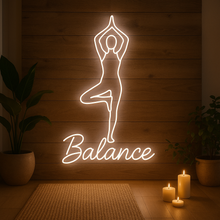 Load image into Gallery viewer, Balance Neon Sign, Yoga Pose Neon Sign, Asana Figure Neon Sign
