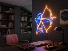 Load image into Gallery viewer, Archer neon sign, Archery neon sign, Bowman neon sign, Bow and arrow neon sign
