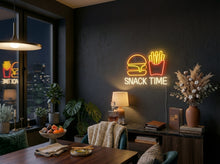 Load image into Gallery viewer, Burger Neon Sign, Snack Time Neon Sign, Burger And Fries Neon Sign
